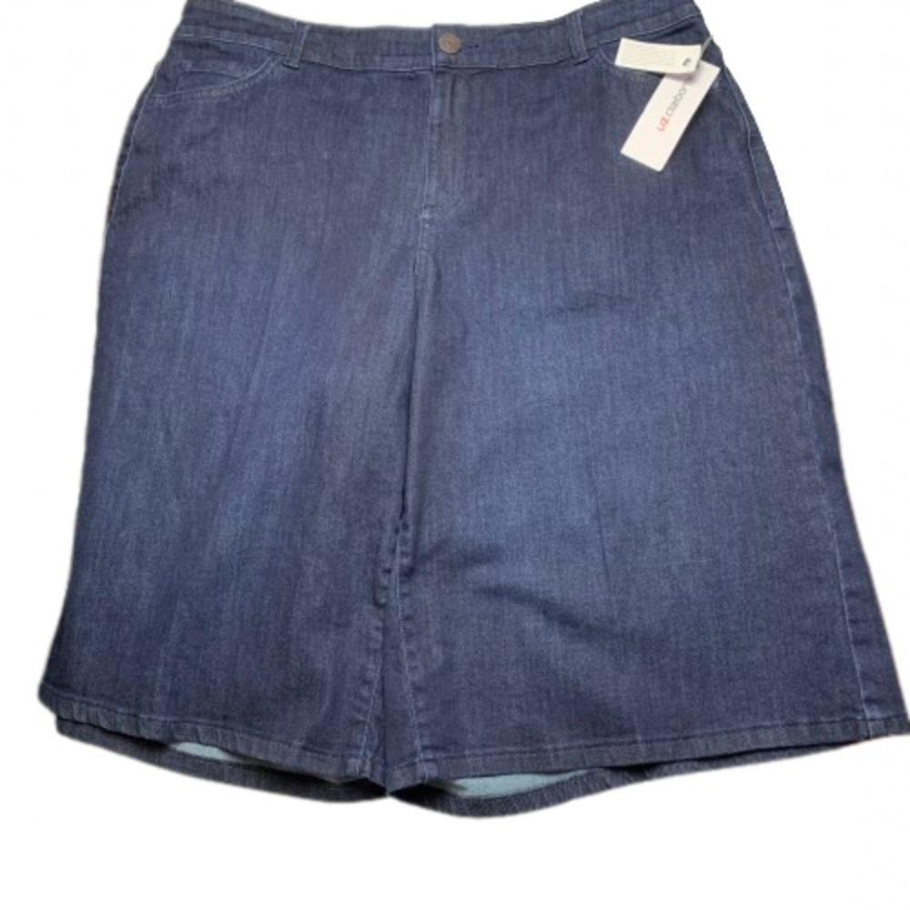 NWT Liz Claborn Oversized Walking Shorts Blue Denim Dark Rinse 16W😍